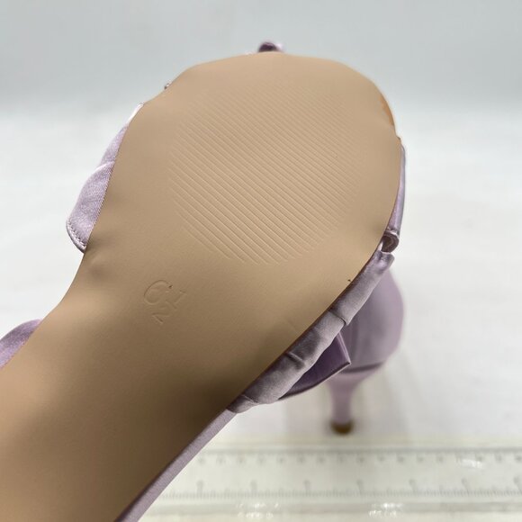 XYD Lavender Low Heel D'Orsay Pumps Peep Toe Slip On Bowknot Sandals Shoes - Picture 6 of 8